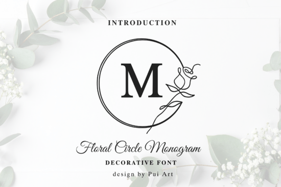 Floral Circle Monogram Font